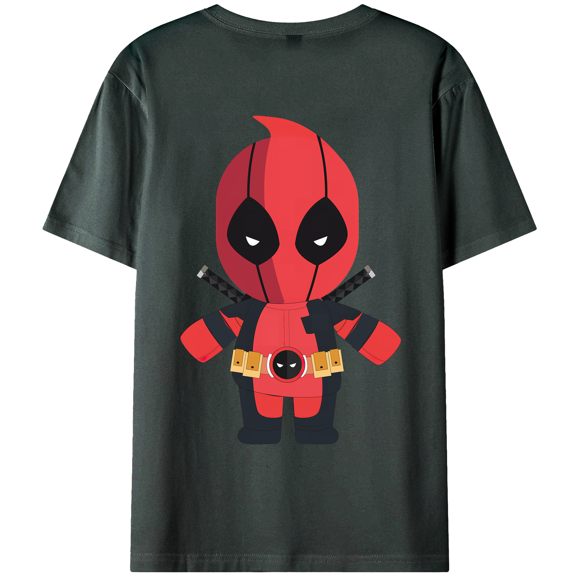 （画像用） Deadpool デッドプール 綿100％ メンズ半袖Tシャツ（バックプリント） 通気性